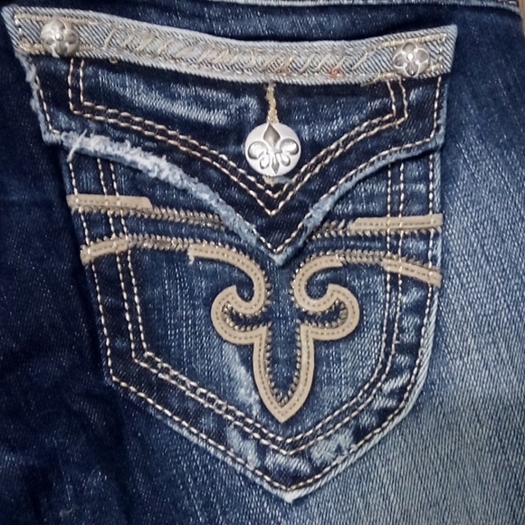 Rock Revival Women's 26 Capris Gwen Faux Leather Flap Pockets NWT - Picture 3 of 11